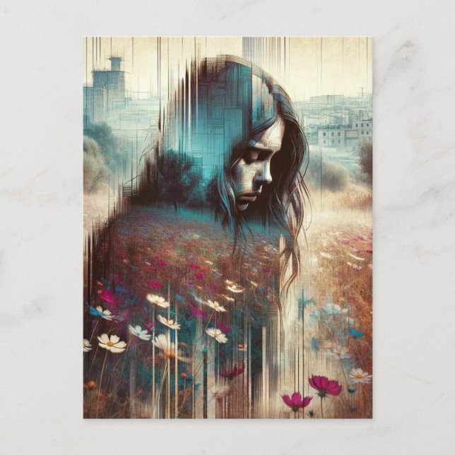 Carte Postale Une femme triste (Devant)