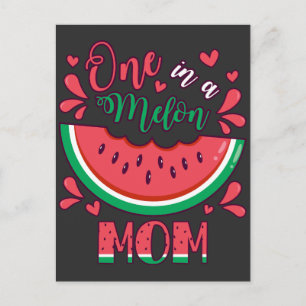 Carte Postale Une fête d'anniversaire pour maman, une pastèque