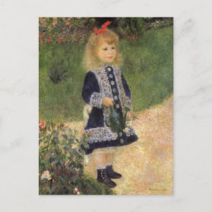 Carte Postale Une fille à la canne d'arrosage par Pierre Renoir