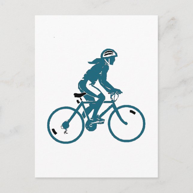 Carte Postale Une fille à vélo (Devant)