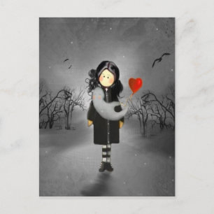 Carte Postale Une fille et un fantôme