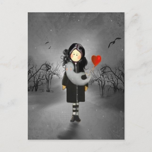 Carte Postale Une fille et un fantôme (Devant)