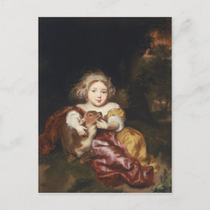 Carte Postale Une fille qui caresse un être cher