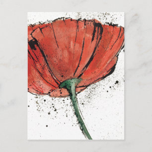 Carte Postale Une fleur fermée sur un Arrière - plan blanc