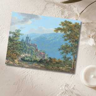 Carte Postale Une forteresse dans un paysage de montagne à Sunri