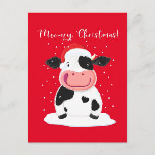 Carte Postale Une Heureuse Vache Holstein Vous Souhaite Un Joyeu