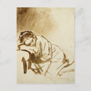 Carte Postale Une jeune femme qui dort c.1654