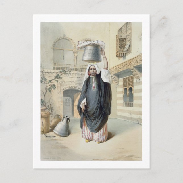 Carte Postale Une jeune fille arabe de retour du hammam au Caire (Devant)