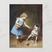 Une Jeune Fille Qui Nourrit Un Chien Par Carl Reic