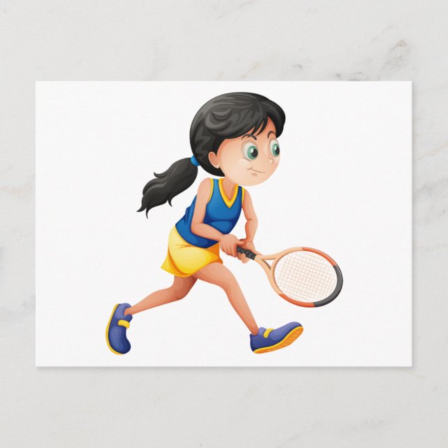 Carte Postale Une jeune joueuse de tennis (Devant)