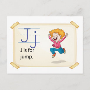 Carte Postale Une lettre J pour sauter