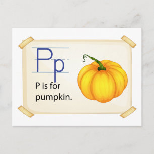 Carte Postale Une lettre P pour citrouille
