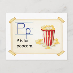 Carte Postale Une lettre P pour le pop-corn