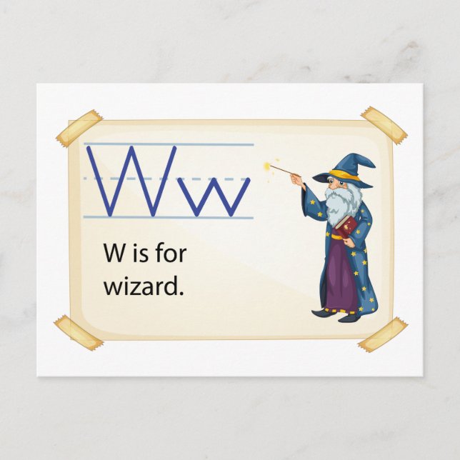 Carte Postale Une lettre W pour l'assistant (Devant)