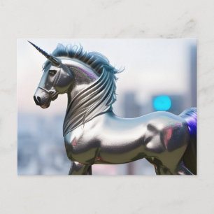 Carte Postale Une licorne d'argent
