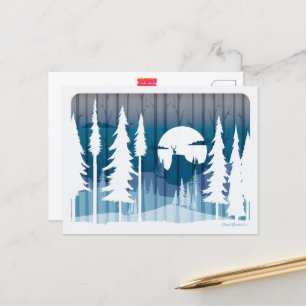 Carte Postale Une longue nuit d'hiver dans la forêt oubliée -