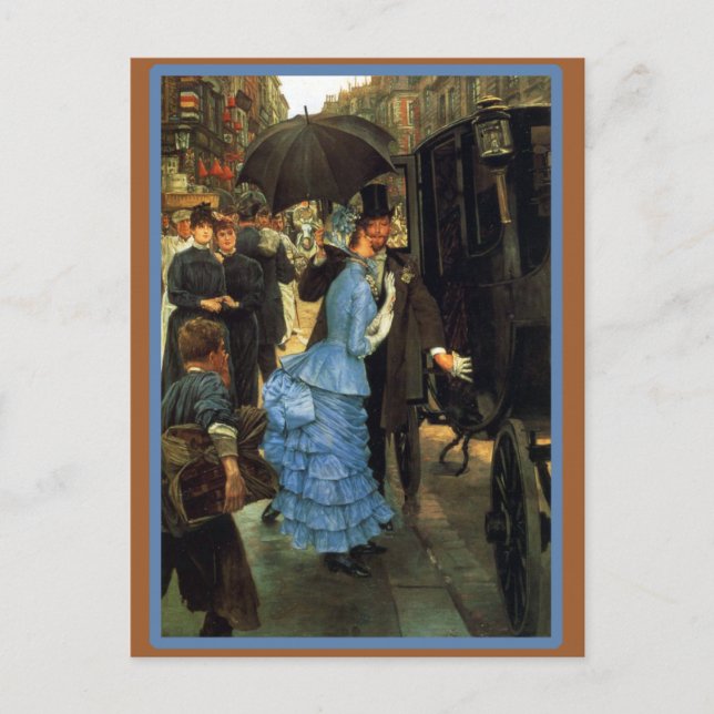 Carte Postale Une mariée française qui entre dans le transport (Devant)