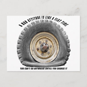Carte Postale Une Mauvaise Attitude Comme Un Pneu Plat