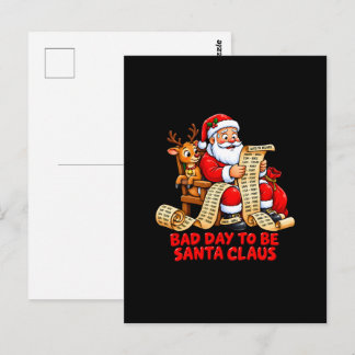 Carte Postale Une mauvaise journée pour le Père Noël Funny Noël