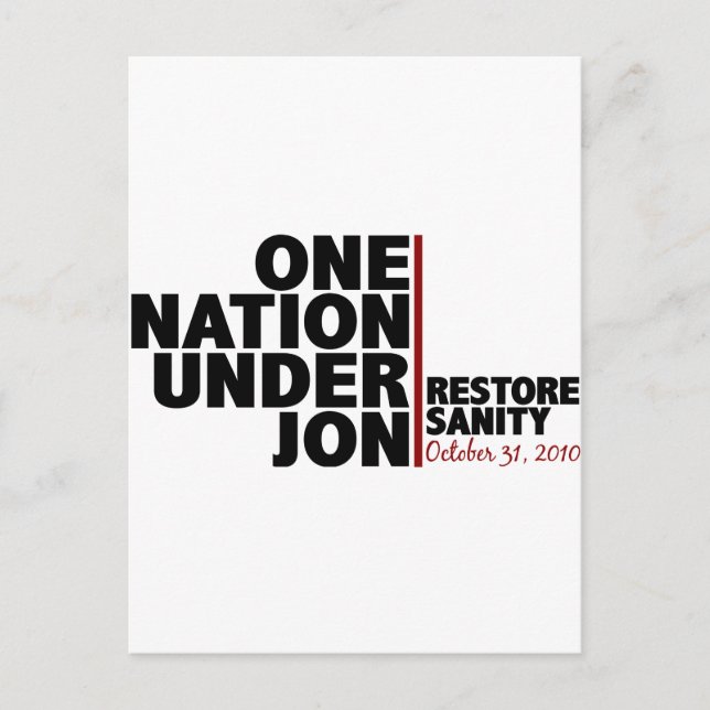 Carte Postale Une nation sous Jon (Restore Sanity) (Devant)