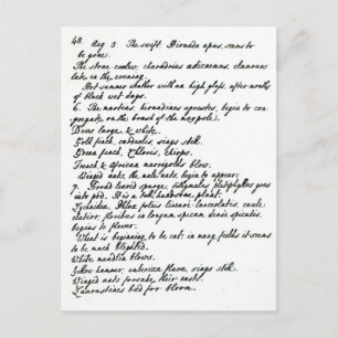 Carte Postale Une page du journal du révérend James Woodforde