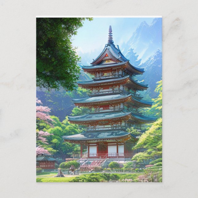 Carte Postale Une pagode rustique (Devant)