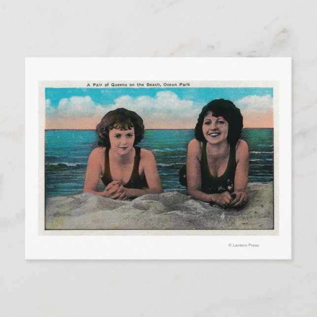 Carte Postale Une paire de reines sur la plage, Ocean Park (Devant)