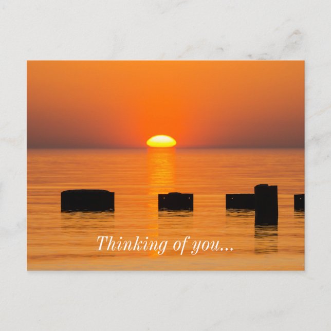 Carte Postale Une Pensée Orange De Plus En Plus Grande De Vous C (Devant)