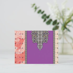 Carte Postale une photo d'un foulard avec un motif dessus