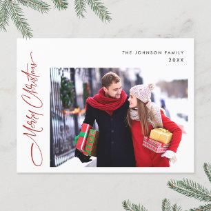 Carte Postale Une photo moderne Joyeux Noël Code QR Vacances
