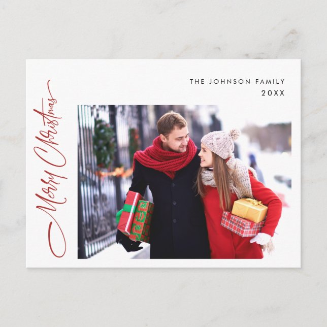 Carte Postale Une photo moderne Joyeux voeux de Noël (Devant)