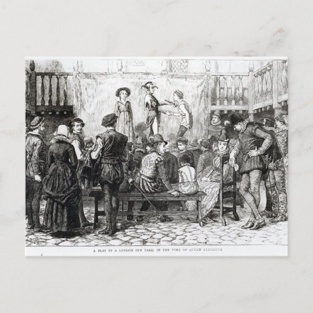 Carte Postale Une pièce dans la cour d'une auberge londonienne (Devant)