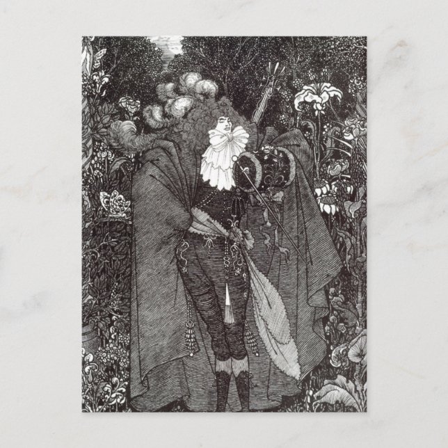 Carte Postale Une pièce de nuit par Aubrey Beardsley Postcard (Devant)
