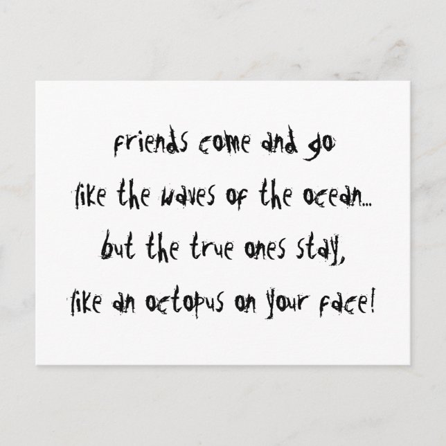 Carte Postale "Une pieuvre sur votre visage" (Devant)