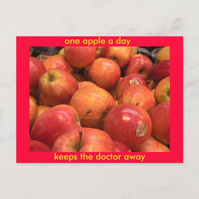 Carte Postale Une pomme par jour, éloigne le médecin (Devant)
