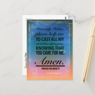 Carte Postale Une prière pour l'anxiété