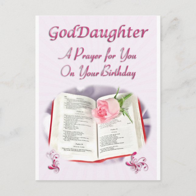 Carte Postale Une prière pour une Godgirl à son anniversaire (Devant)