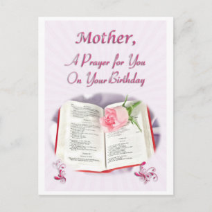 Carte Postale Une prière pour une mère à son anniversaire