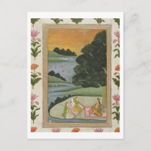 Carte Postale Une princesse écoutant des musiciennes par une riv