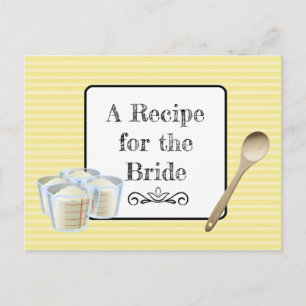 Carte Postale Une recette pour la Mariage mariée Recette Card