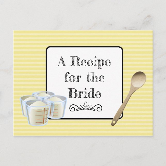 Carte Postale Une recette pour la Mariage mariée Recette Card (Devant)