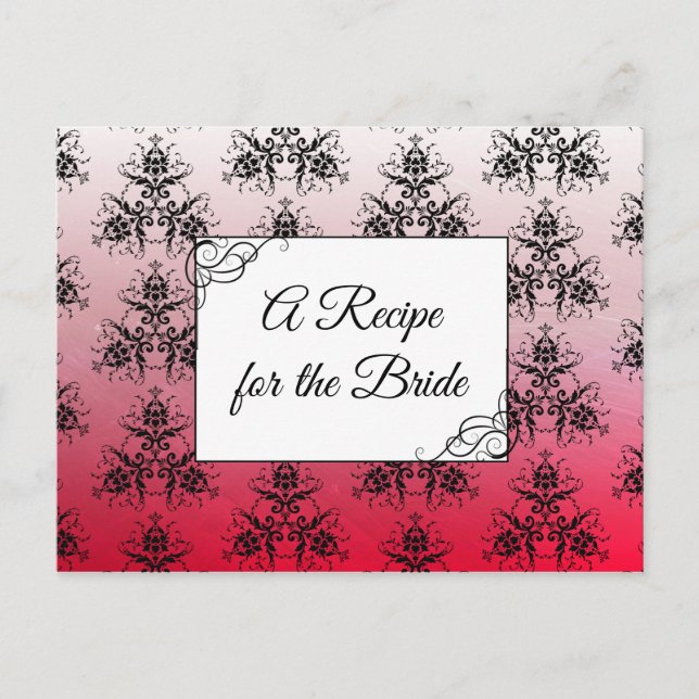 Carte Postale Une recette pour la Mariage mariée Recette Card (Devant)