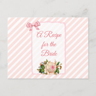 Carte Postale Une recette pour la Mariage mariée Recette Card