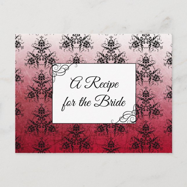 Carte Postale Une recette pour la Mariage mariée Recette Card (Devant)