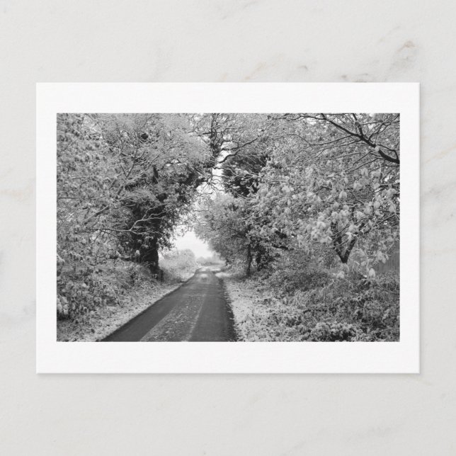 Carte Postale Une route de campagne en hiver : Cheshire, Anglete (Devant)