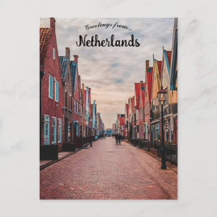 Carte Postale Une rue à Volendam Pays-Bas