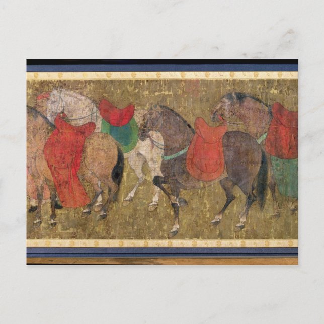 Carte Postale Une salle avec des chevaux (Devant)