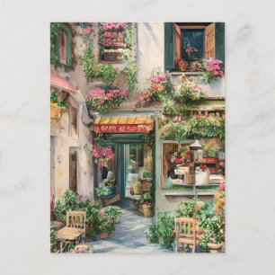 Carte Postale Une scène de rue italienne Série de dessins éphémè