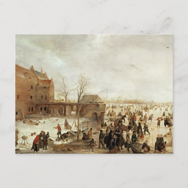 Carte Postale Une scène sur la glace près d'une ville, vers 1615 (Devant)