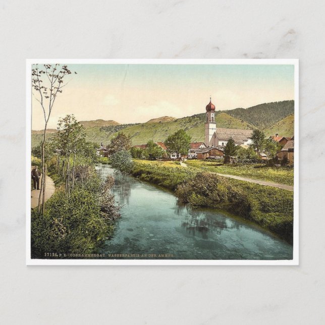Carte Postale Une scène sur l'Ammer, Oberammergau, Haute Bavière (Devant)